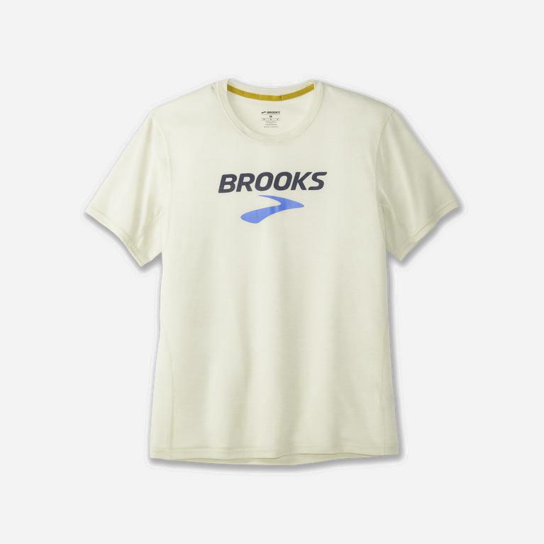 Brooks Distance Graphic Hombre Camisetas Manga Corta - Blancos (1690FDRYB)